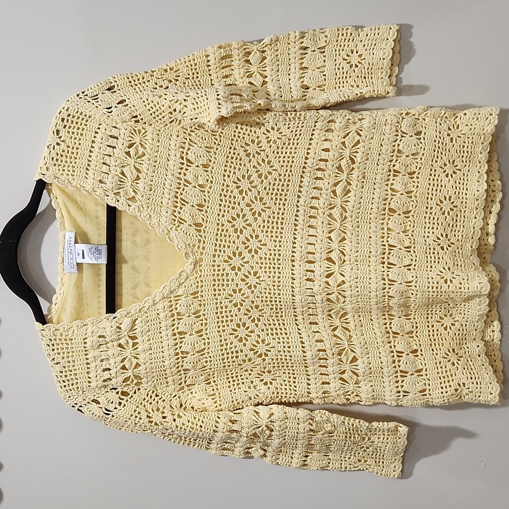 Jones New York Country Yellow Linen-Cotton Blend Top